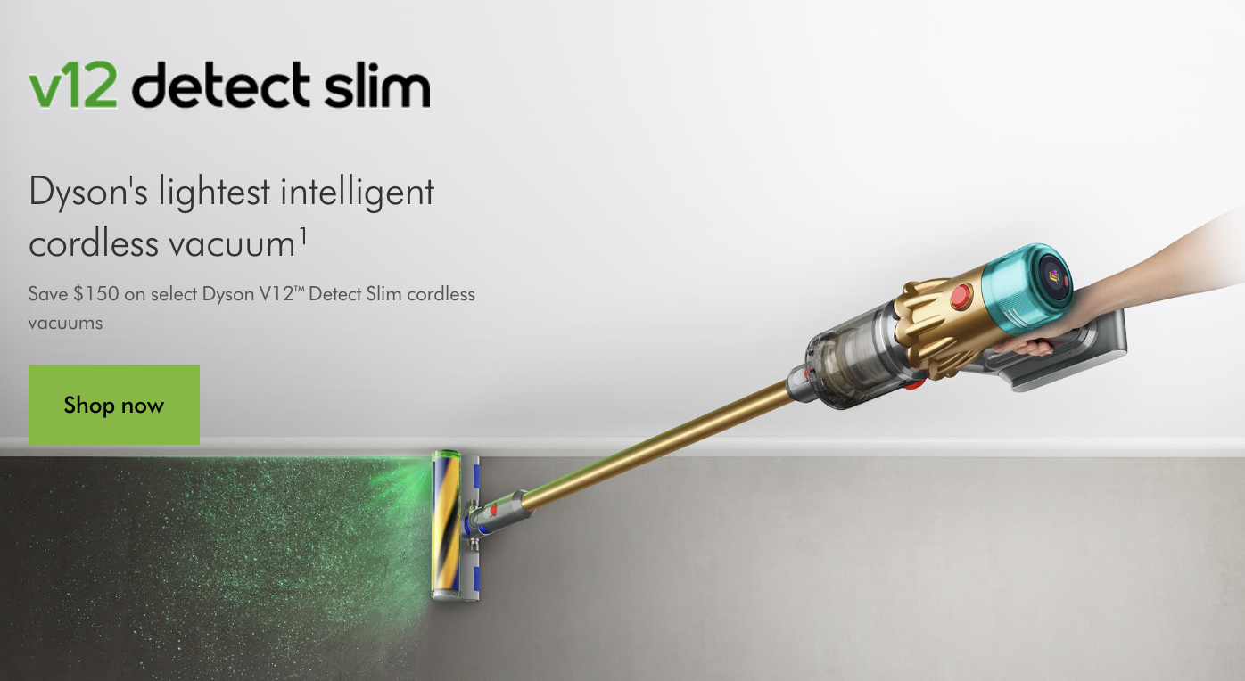 Dyson Canada Sale Save 150 on V12 Detect Slim Absolute Cordless